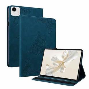 For Honor Pad X9a Butterfly Flower Embossed Leather Tablet Case(Blue)
