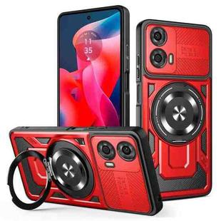 For Motorola Moto G24 / G04 Armor Rotating Holder MagSafe Phone Case(Red)