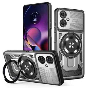 For Motorola Moto G54 Armor Rotating Holder MagSafe Phone Case(Grey)