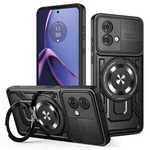 For Motorola Moto G84 5G Armor Rotating Holder MagSafe Phone Case(Black)