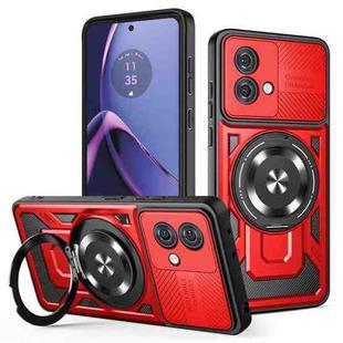 For Motorola Moto G84 5G Armor Rotating Holder MagSafe Phone Case(Red)