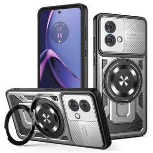 For Motorola Moto G84 5G Armor Rotating Holder MagSafe Phone Case(Grey)