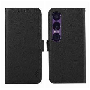 For Sony Xperia 1 VII ABEEL Side-Magnetic Litchi Pattern Leather RFID Phone Case(Black)