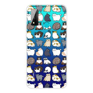 For Huawei P smart 2020 Coloured Drawing Pattern Highly Transparent TPU Protective Case(Mini Cat)