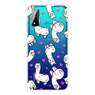 For Huawei P smart 2020 Coloured Drawing Pattern Highly Transparent TPU Protective Case(Alpaca)
