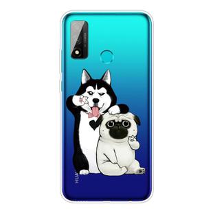 For Huawei P smart 2020 Coloured Drawing Pattern Highly Transparent TPU Protective Case(Selfie Dog)