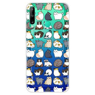 For Huawei P40 Lite E Coloured Drawing Pattern Highly Transparent TPU Protective Case(Mini Cat)