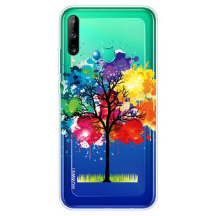 For Huawei P40 Lite E Coloured Drawing Pattern Highly Transparent TPU Protective Case(Oil Painting Tree)