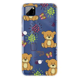For Huawei Y5p (2020) Coloured Drawing Pattern Highly Transparent TPU Protective Case(Little Brown Bear)