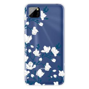 For Huawei Y5p (2020) Coloured Drawing Pattern Highly Transparent TPU Protective Case(Magnolia)