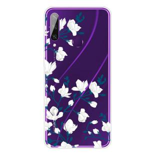 For Huawei Y6p (2020) Coloured Drawing Pattern Highly Transparent TPU Protective Case(Magnolia)