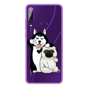 For Huawei Y6p (2020) Coloured Drawing Pattern Highly Transparent TPU Protective Case(Selfie Dog)