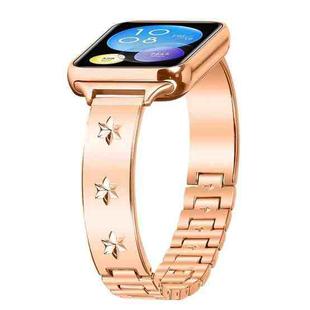 For Xiaomi Mi Band 8 Pro / Redmi Watch 4 Snowflake Petals Bracelet Metal Watch Band(Rose Gold)