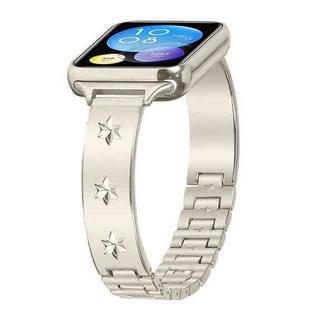 For Xiaomi Mi Band 8 Pro / Redmi Watch 4 Snowflake Petals Bracelet Metal Watch Band(Starlight)