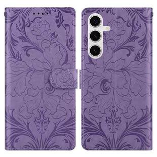 For Samsung Galaxy S24 5G / S25 5G Embossed Floral Pattern Leather Phone Case(Purple)