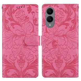 For Samsung Galaxy S25 Edge 5G Embossed Floral Pattern Leather Phone Case(Rose Red)