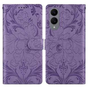 For Samsung Galaxy S25 Edge 5G Embossed Floral Pattern Leather Phone Case(Purple)