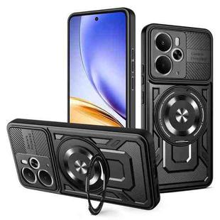 For Realme 14 5G Armor Rotating Holder MagSafe Phone Case(Black)