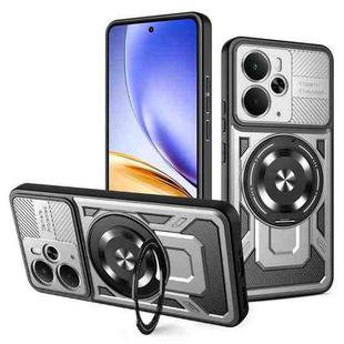 For Realme 14 5G Armor Rotating Holder MagSafe Phone Case(Grey)