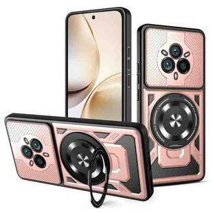 For Realme 14 Pro 5G Armor Rotating Holder MagSafe Phone Case(Rose Gold)