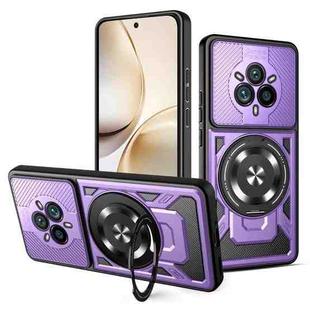 For Realme 14 Pro 5G Armor Rotating Holder MagSafe Phone Case(Purple)