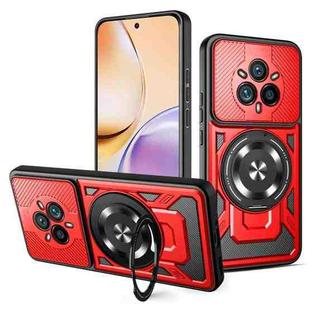 For Realme 14 Pro+ 5G Armor Rotating Holder MagSafe Phone Case(Red)