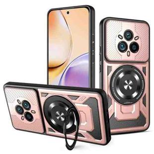 For Realme 14 Pro+ 5G Armor Rotating Holder MagSafe Phone Case(Rose Gold)