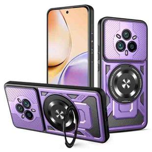 For Realme 14 Pro+ 5G Armor Rotating Holder MagSafe Phone Case(Purple)