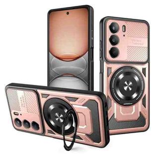 For Realme 14X / V60 Pro / C75 Armor Rotating Holder MagSafe Phone Case(Rose Gold)