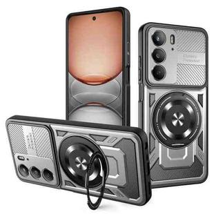 For Realme 14X / V60 Pro / C75 Armor Rotating Holder MagSafe Phone Case(Grey)