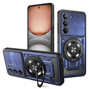 For Realme 14X / V60 Pro / C75 Armor Rotating Holder MagSafe Phone Case(Blue)