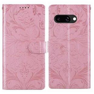 For Google Pixel 9a Embossed Floral Pattern Leather Phone Case(Pink)