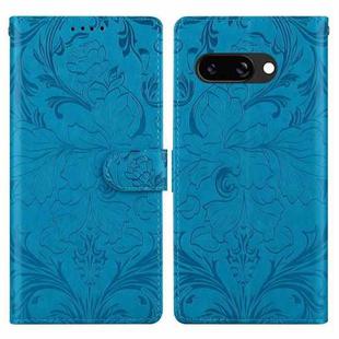 For Google Pixel 9a Embossed Floral Pattern Leather Phone Case(Blue)