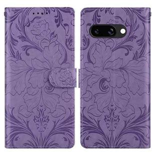 For Google Pixel 9a Embossed Floral Pattern Leather Phone Case(Purple)