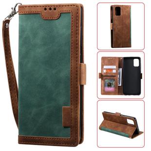 For Samsung Galaxy Note 20 Retro Splicing Horizontal Flip Leather Case with Card Slots & Holder & Wallet(Green)