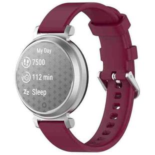 For Garmin Lily 2 xDfind Quick Release Silver Buckle Silicone Watch Band Wristband(Wine Red)
