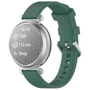 For Garmin Lily 2 xDfind Quick Release Silver Buckle Silicone Watch Band Wristband(Dark Green)