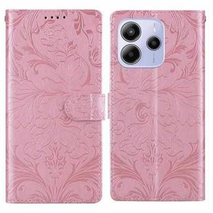 For Redmi Note 14 5G Embossed Floral Pattern Leather Phone Case(Pink)