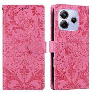 For Redmi Note 14 5G Embossed Floral Pattern Leather Phone Case(Rose Red)