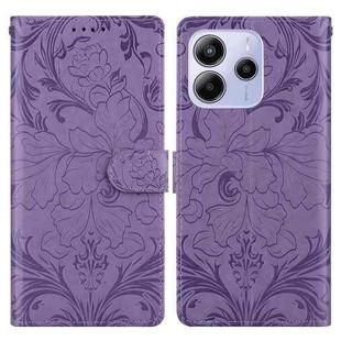 For Redmi Note 14 5G Embossed Floral Pattern Leather Phone Case(Purple)