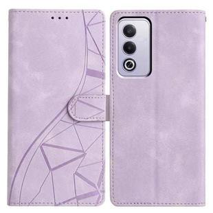For OPPO A3 Pro 5G Triangles Embossed Leather Phone Case(Purple)