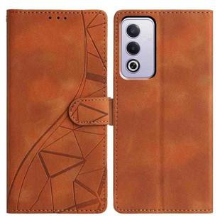For OPPO A3 Pro 5G Triangles Embossed Leather Phone Case(Brown)