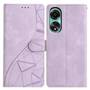 For OPPO A38 4G / A18 Triangles Embossed Leather Phone Case(Purple)
