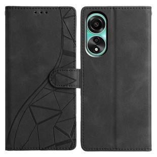 For OPPO A38 4G / A18 Triangles Embossed Leather Phone Case(Black)