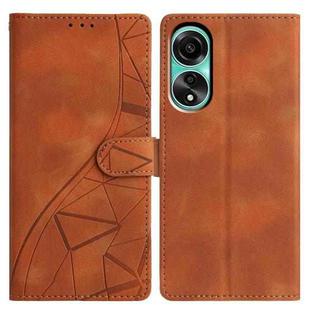 For OPPO A38 4G / A18 Triangles Embossed Leather Phone Case(Brown)