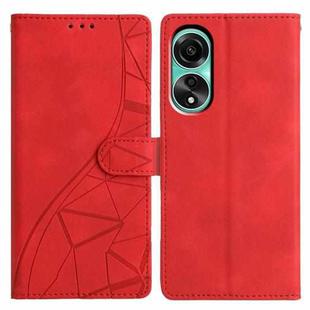 For OPPO A38 4G / A18 Triangles Embossed Leather Phone Case(Red)