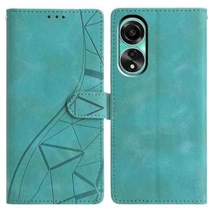For OPPO A38 4G / A18 Triangles Embossed Leather Phone Case(Green)