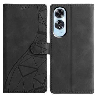 For OPPO A60 Triangles Embossed Leather Phone Case(Black)
