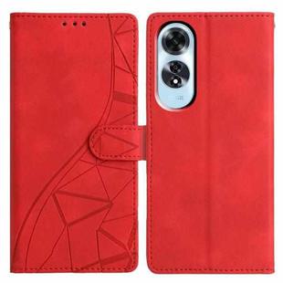 For OPPO A60 Triangles Embossed Leather Phone Case(Red)