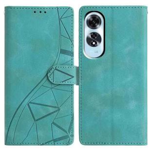 For OPPO A60 Triangles Embossed Leather Phone Case(Green)